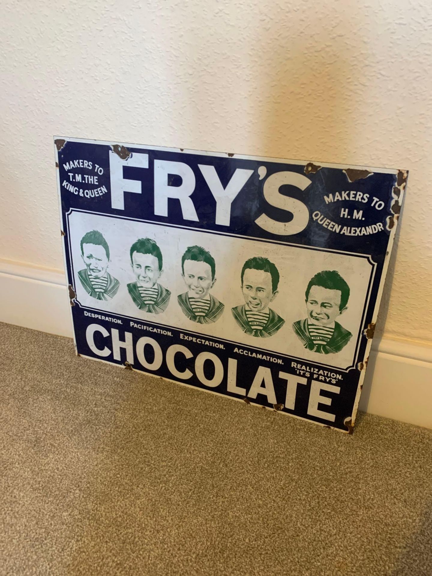 Cadbury Superb Fryâ€™s ChocolateÂ Enamel Sign Large Version, By Chromo Of Wolverhampton, Single- - Image 7 of 7
