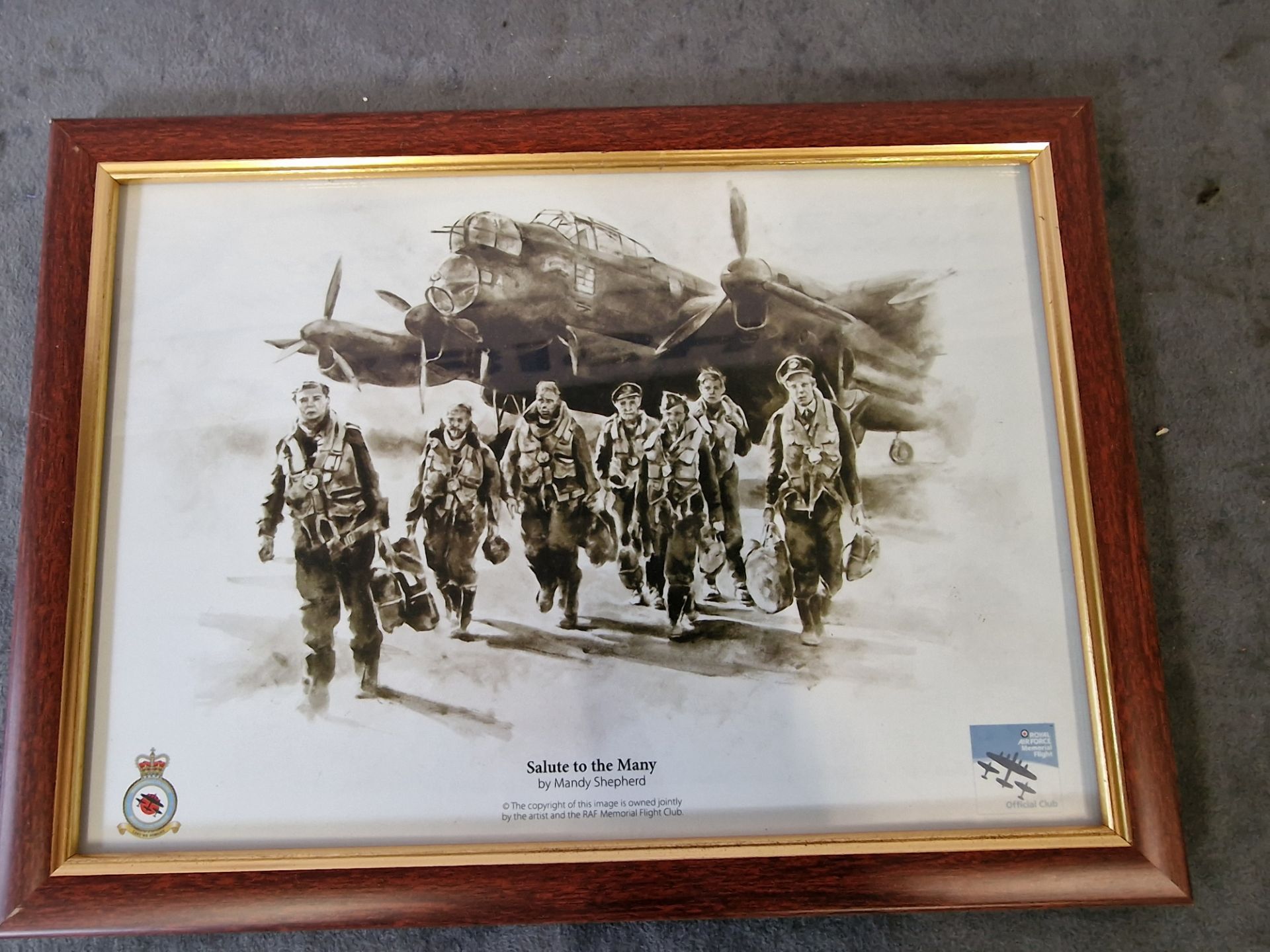 Salute To The Many By Mandy Shepherd Royal Air Force Memorial Flight Print In A Light Wooden &
