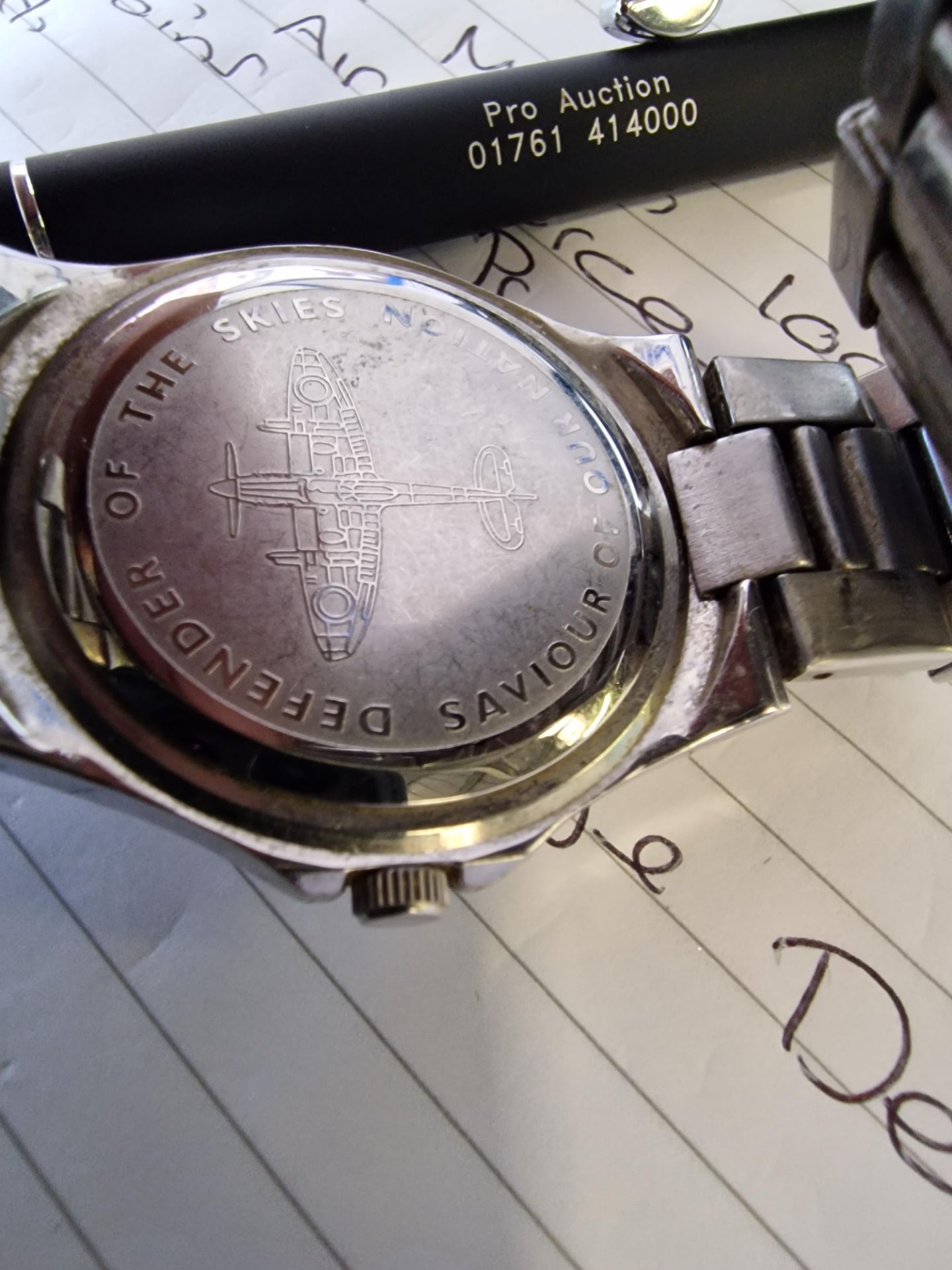 Bradford Exchange Series Defender Of The Skies gentlemans wrist watch Etched On The Back Casing With - Bild 5 aus 12