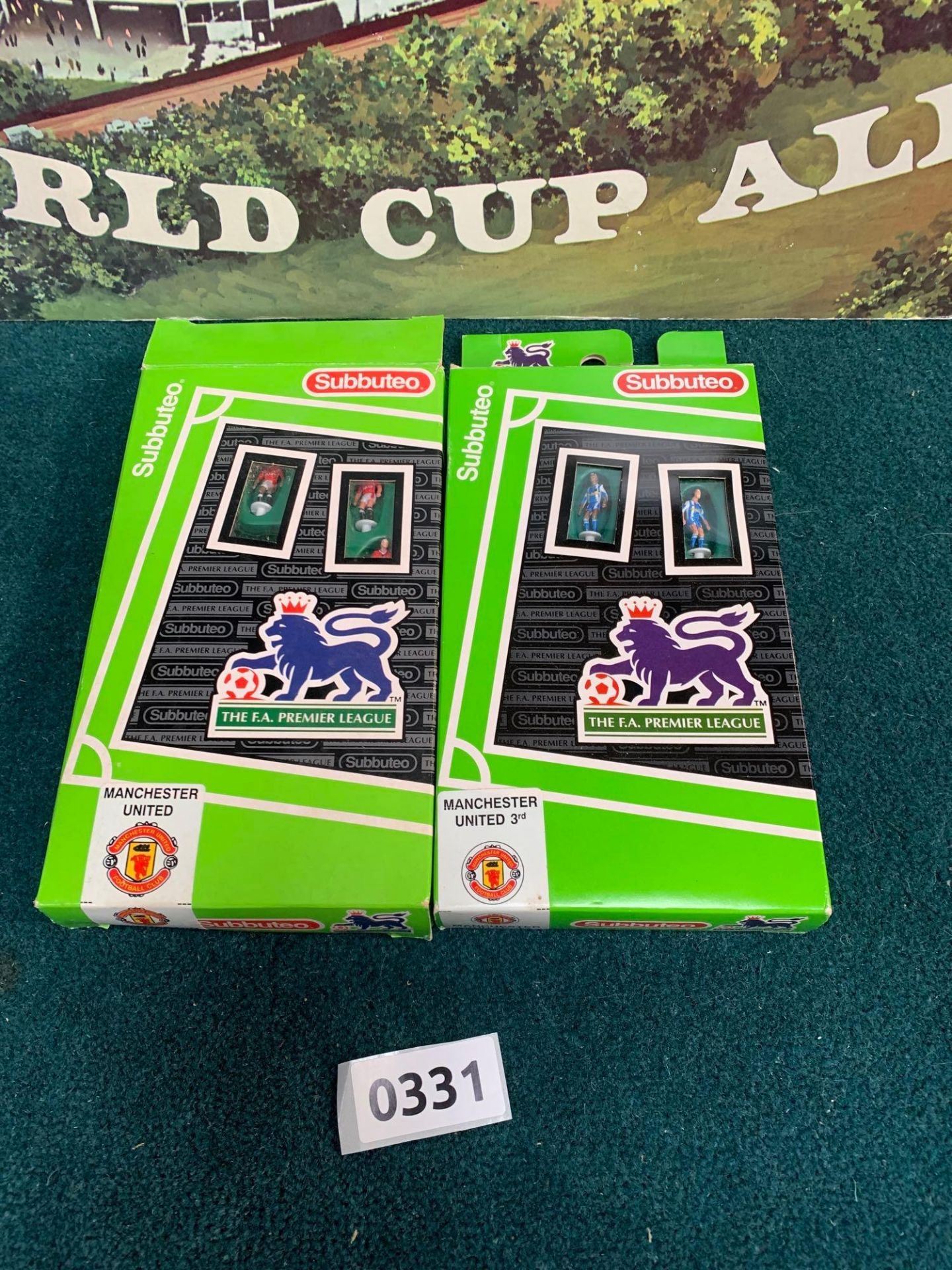 Subbuteo Manchester United Team Sets Home Kit And Third Kit Model Number 63792 &Amp; 63149