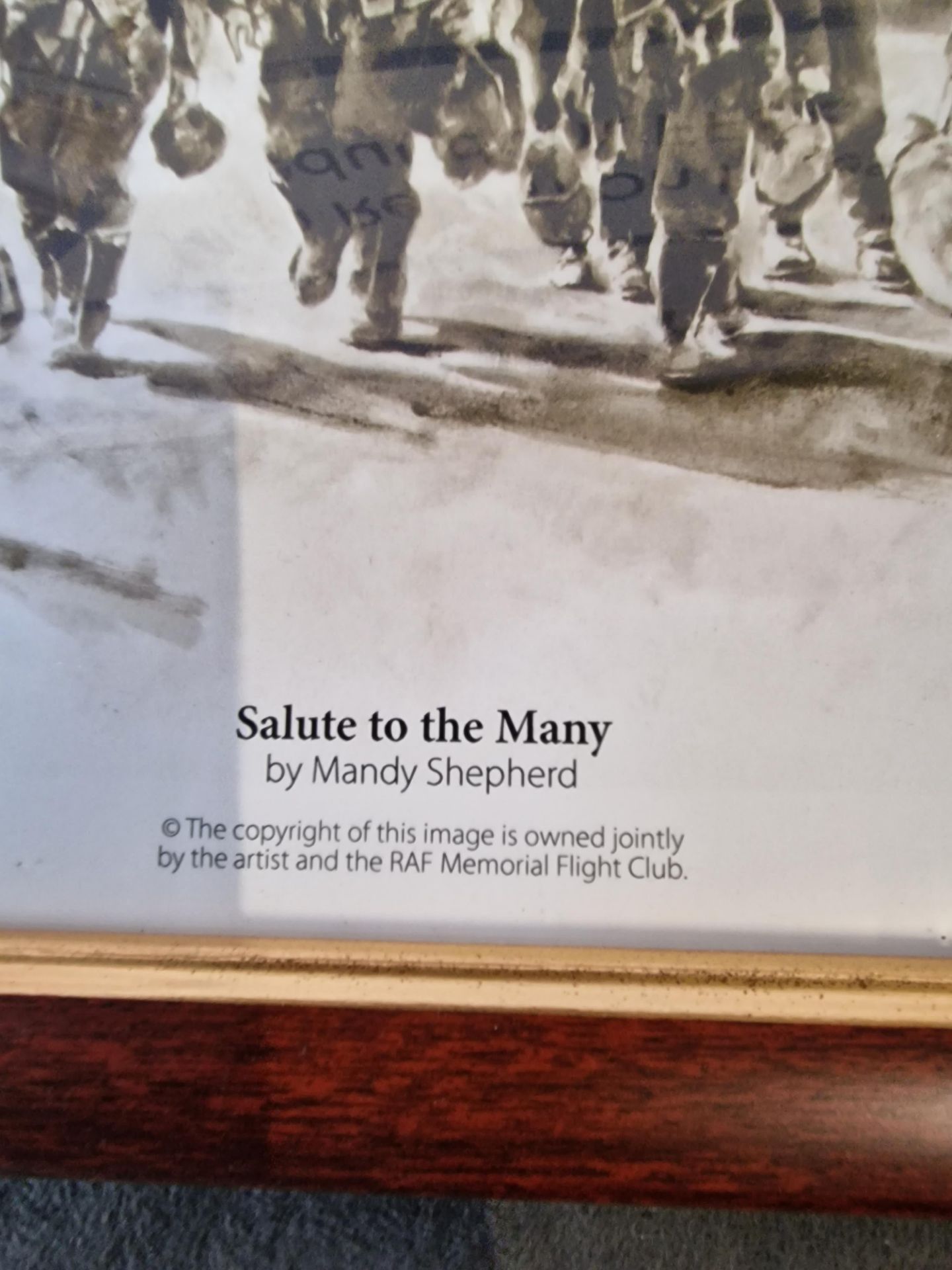 Salute To The Many By Mandy Shepherd Royal Air Force Memorial Flight Print In A Light Wooden & - Bild 3 aus 7