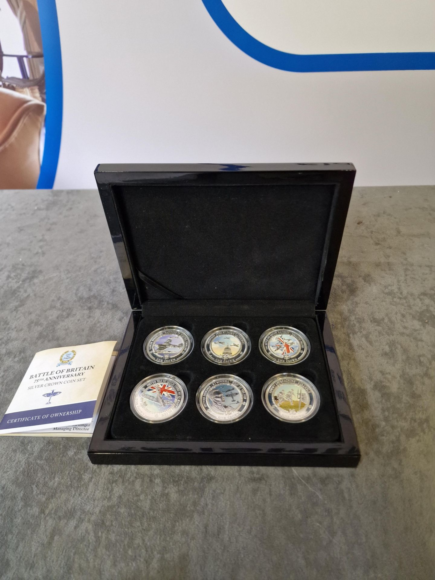 The Bradford exchange Battle of Britain 75th Anniversary silver crown coin set with certificate of