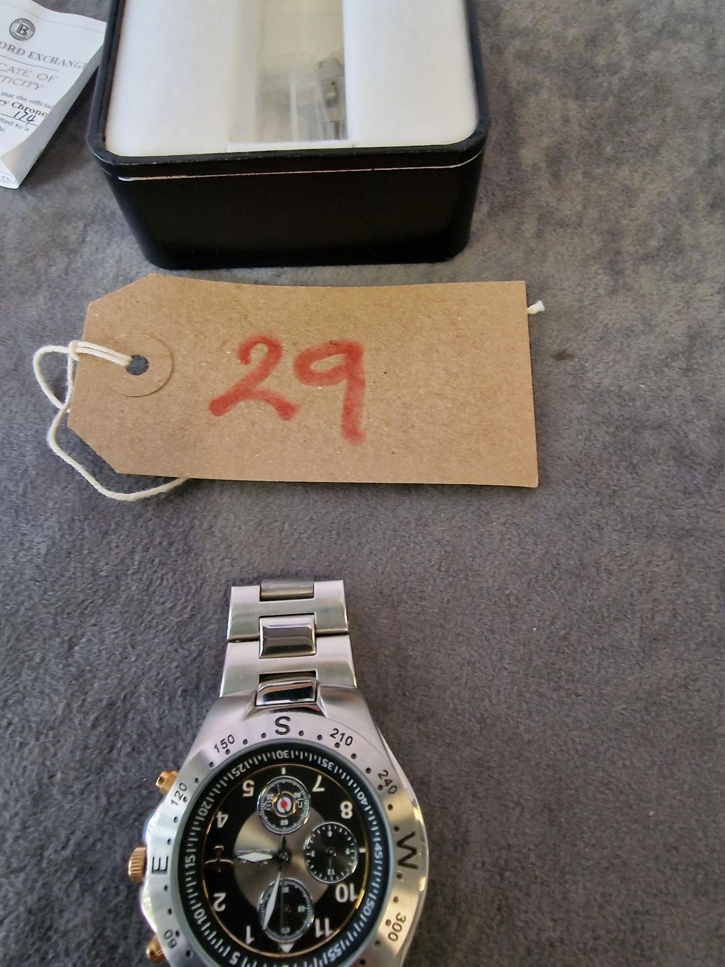 The Bradford Exchange RAF spitfire 70th anniversary Chronograph Watch number 174 with Certificate in - Bild 5 aus 11