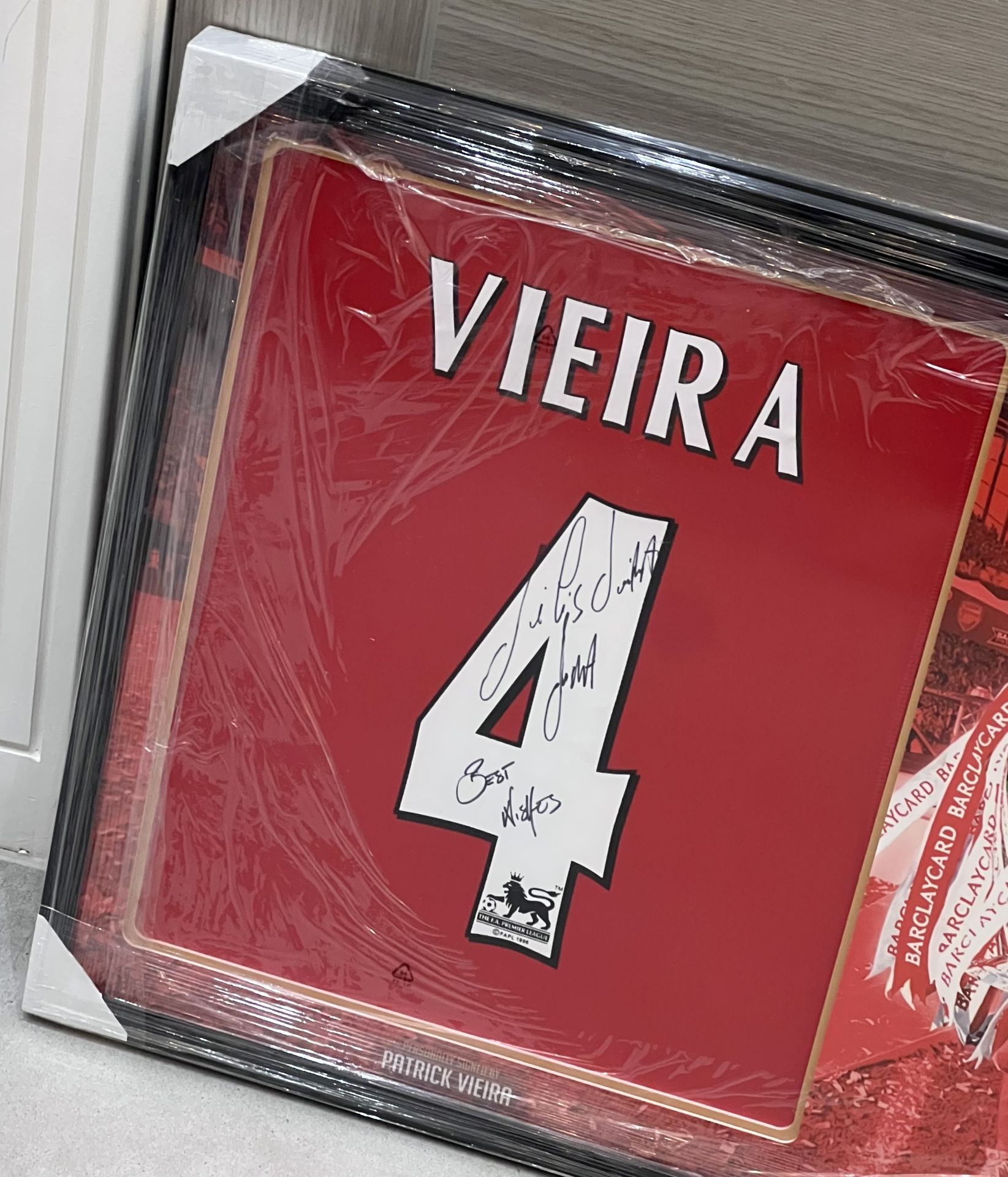 Authentic Arsenal shirt display hand signed by French national football player Patrick Vieira . - Image 2 of 5