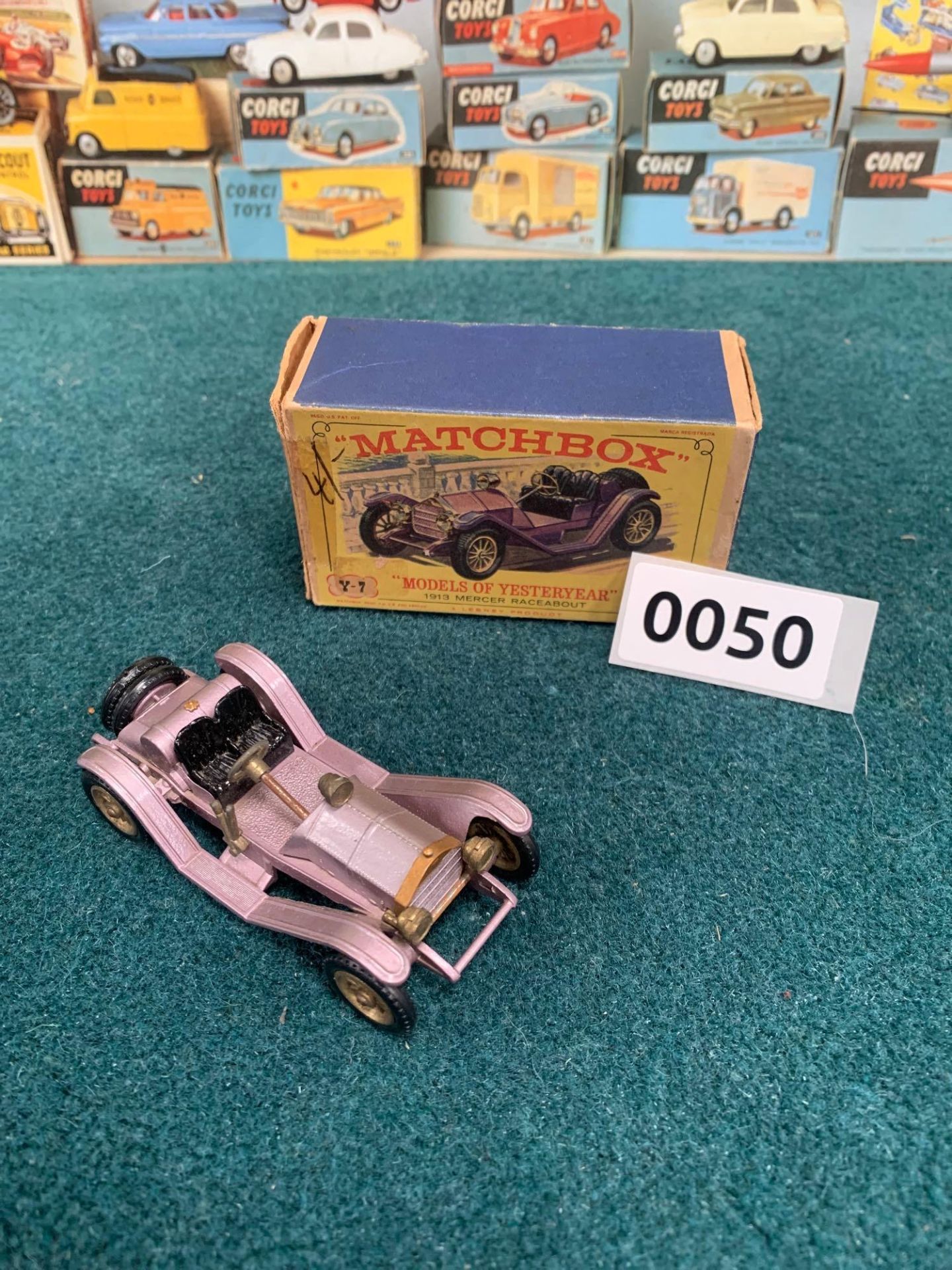 Matchbox Diecast Models Of Yesteryear #Y-7 1913 Mercer Raceabout Type 35J In Box