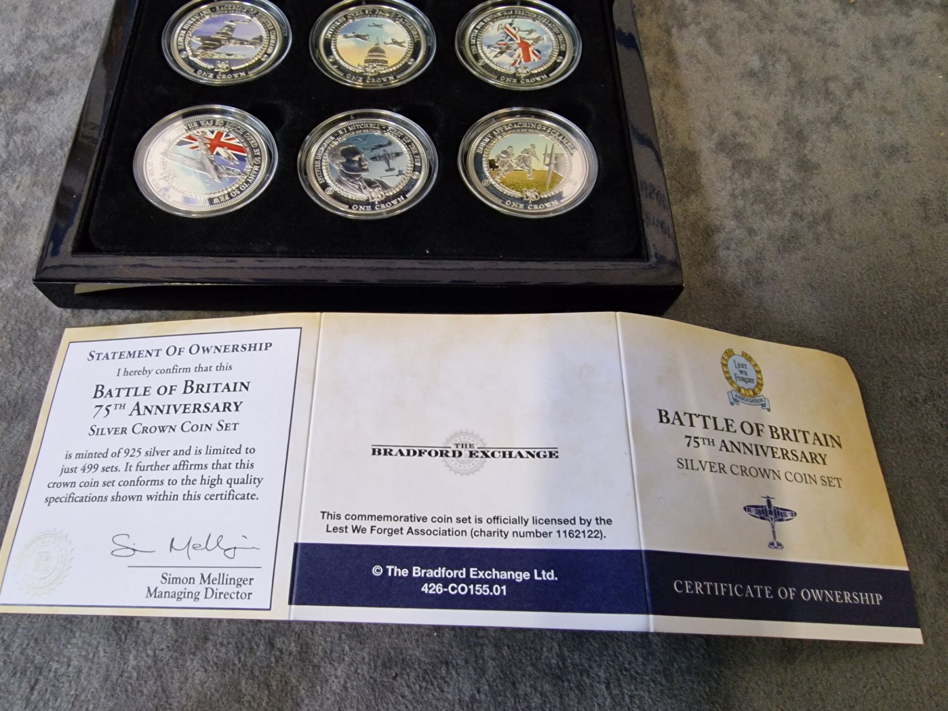 The Bradford exchange Battle of Britain 75th Anniversary silver crown coin set with certificate of - Bild 5 aus 6