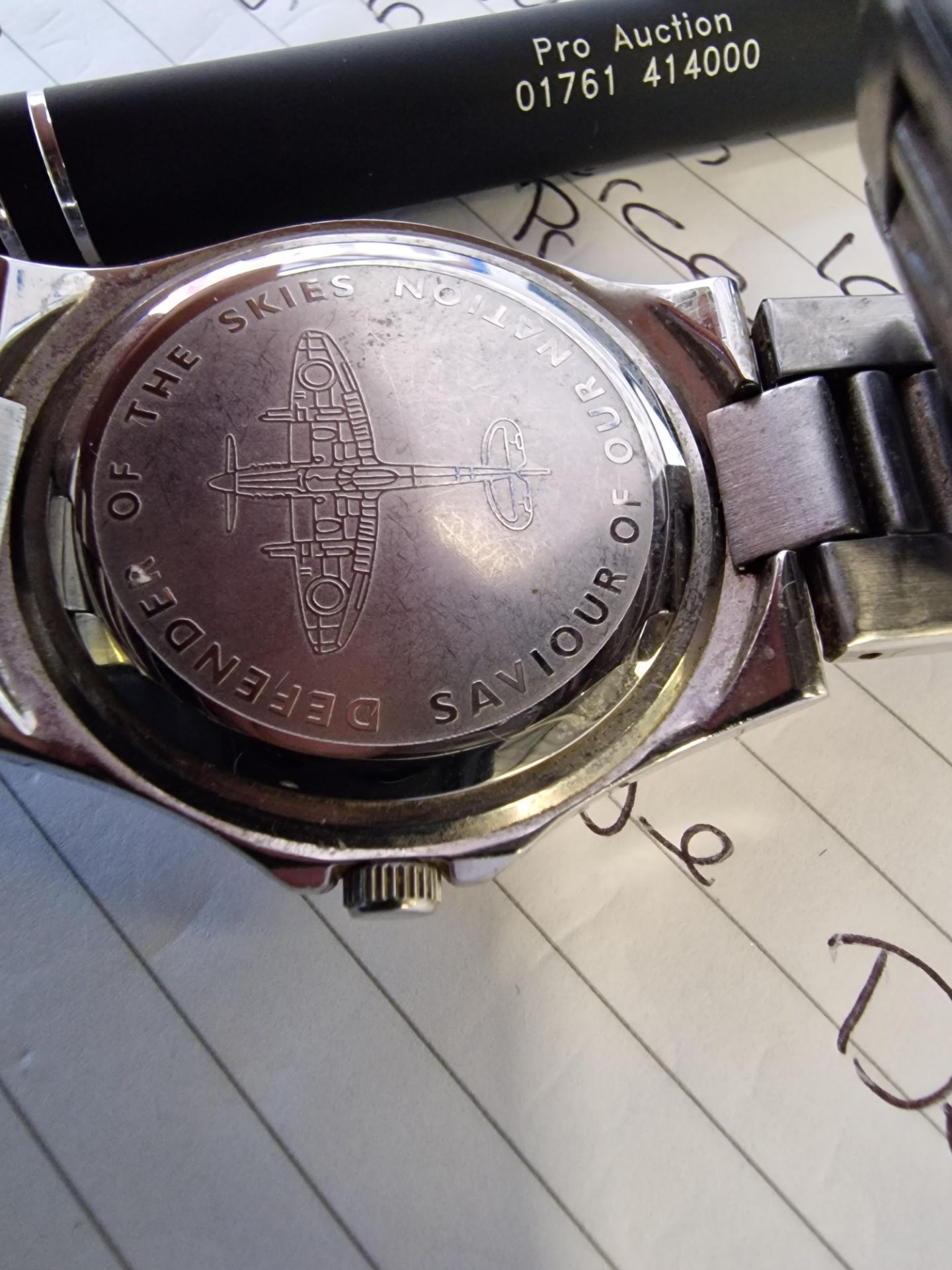 Bradford Exchange Series Defender Of The Skies gentlemans wrist watch Etched On The Back Casing With - Bild 6 aus 12