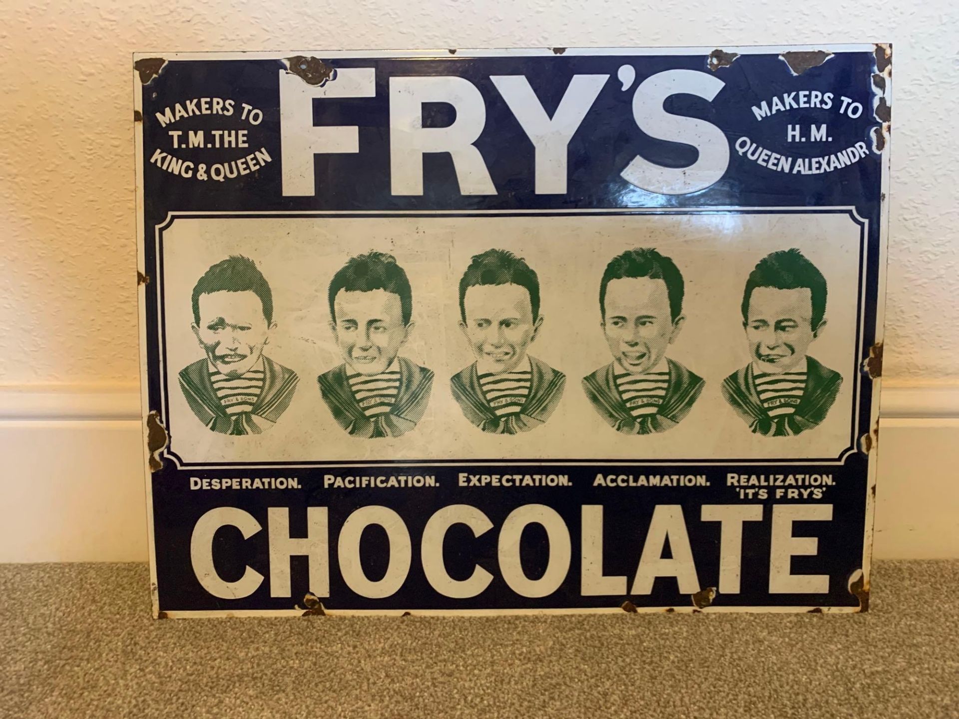 Cadbury Superb Fryâ€™s ChocolateÂ Enamel Sign Large Version, By Chromo Of Wolverhampton, Single- - Image 5 of 7