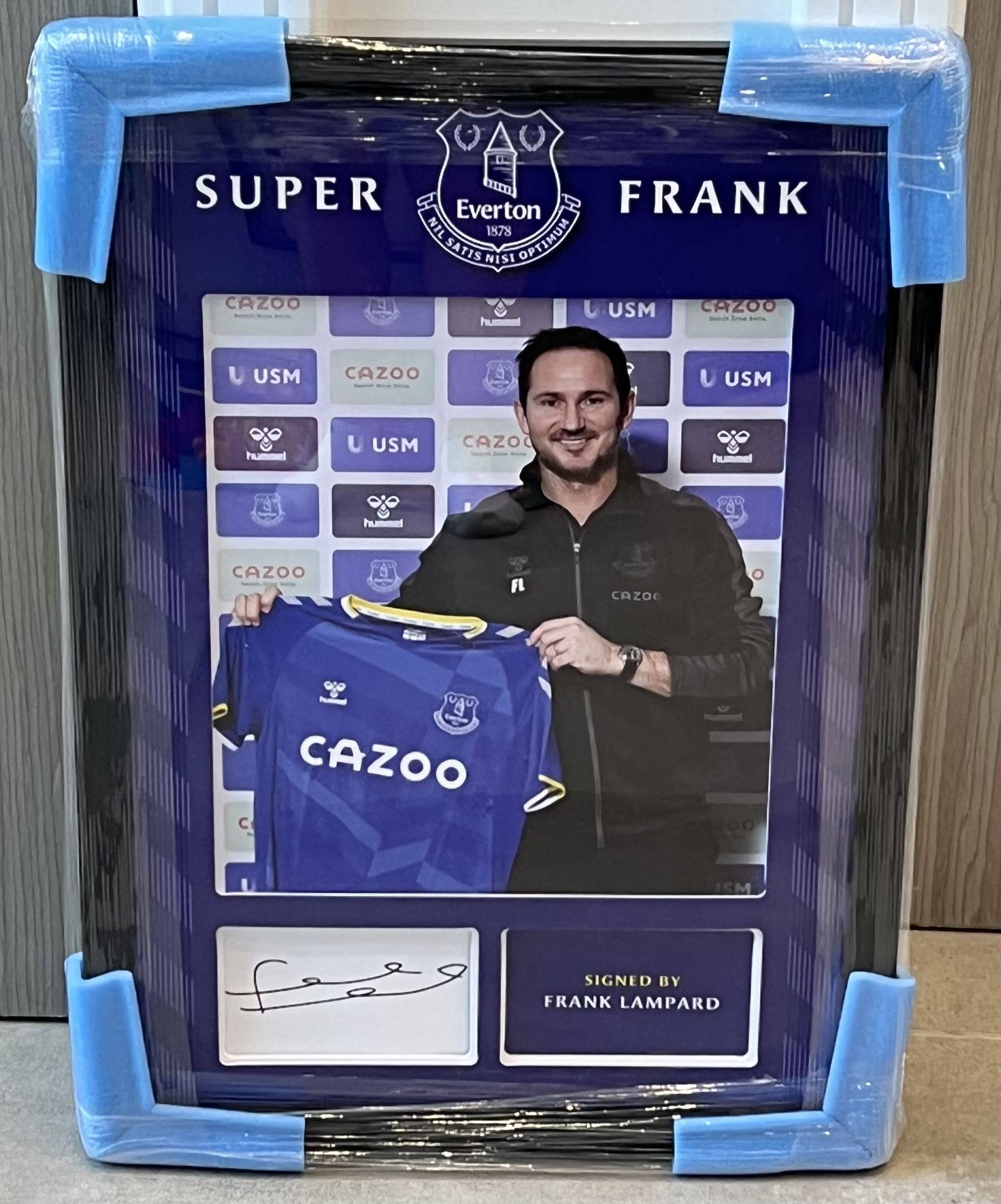 Authentic hand signed display of English National footballer Frank Lampard OBE , managing Everton