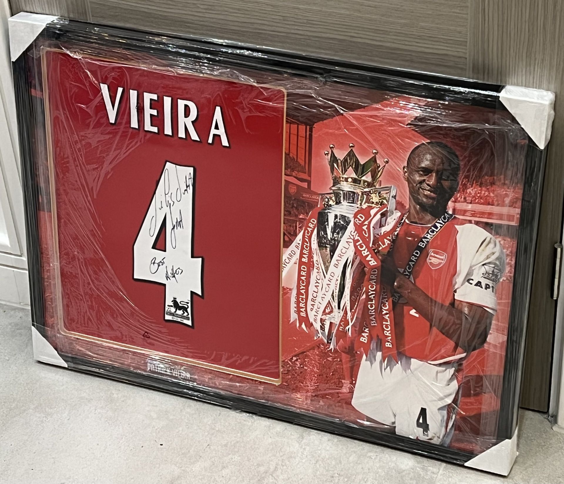 Authentic Arsenal shirt display hand signed by French national football player Patrick Vieira . - Image 3 of 5