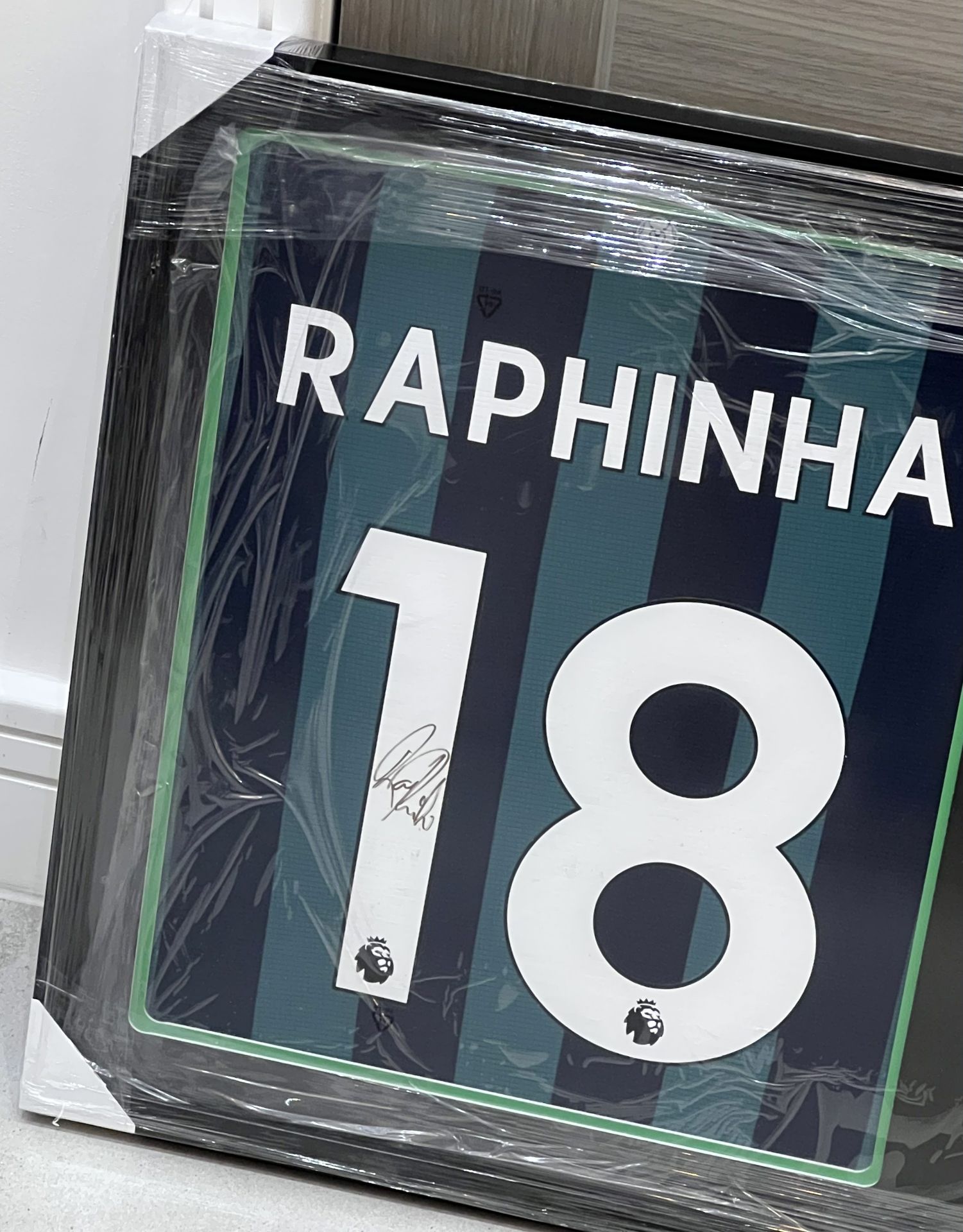 Authentic Leeds United shirt display hand signed by Brazilian football player Raphinha , currently - Image 2 of 5