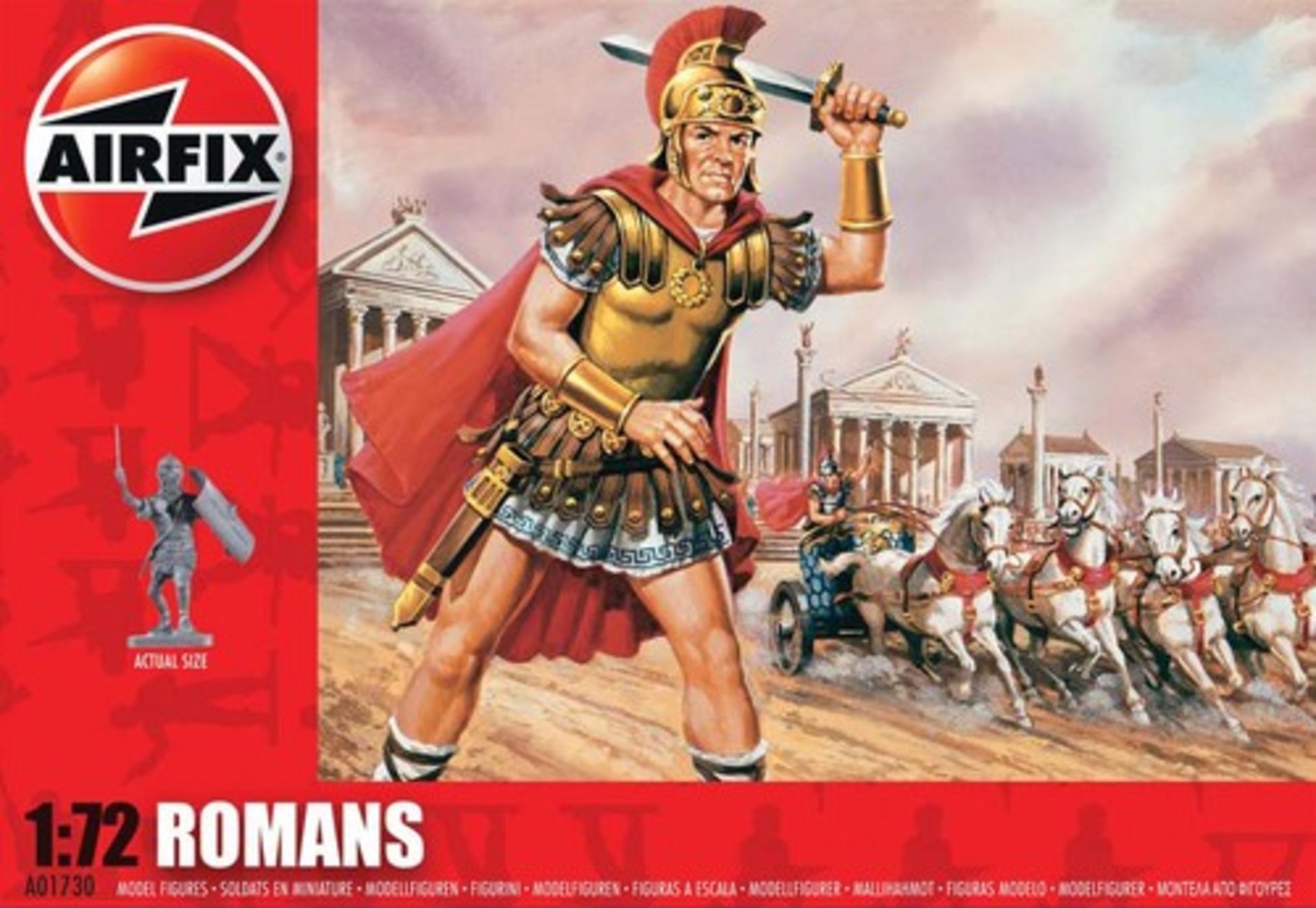 2 X Airfix Model Kits Includes Airfix 1/76 Romans #01730 And Airfix A01734 1:72 Scale Ancient