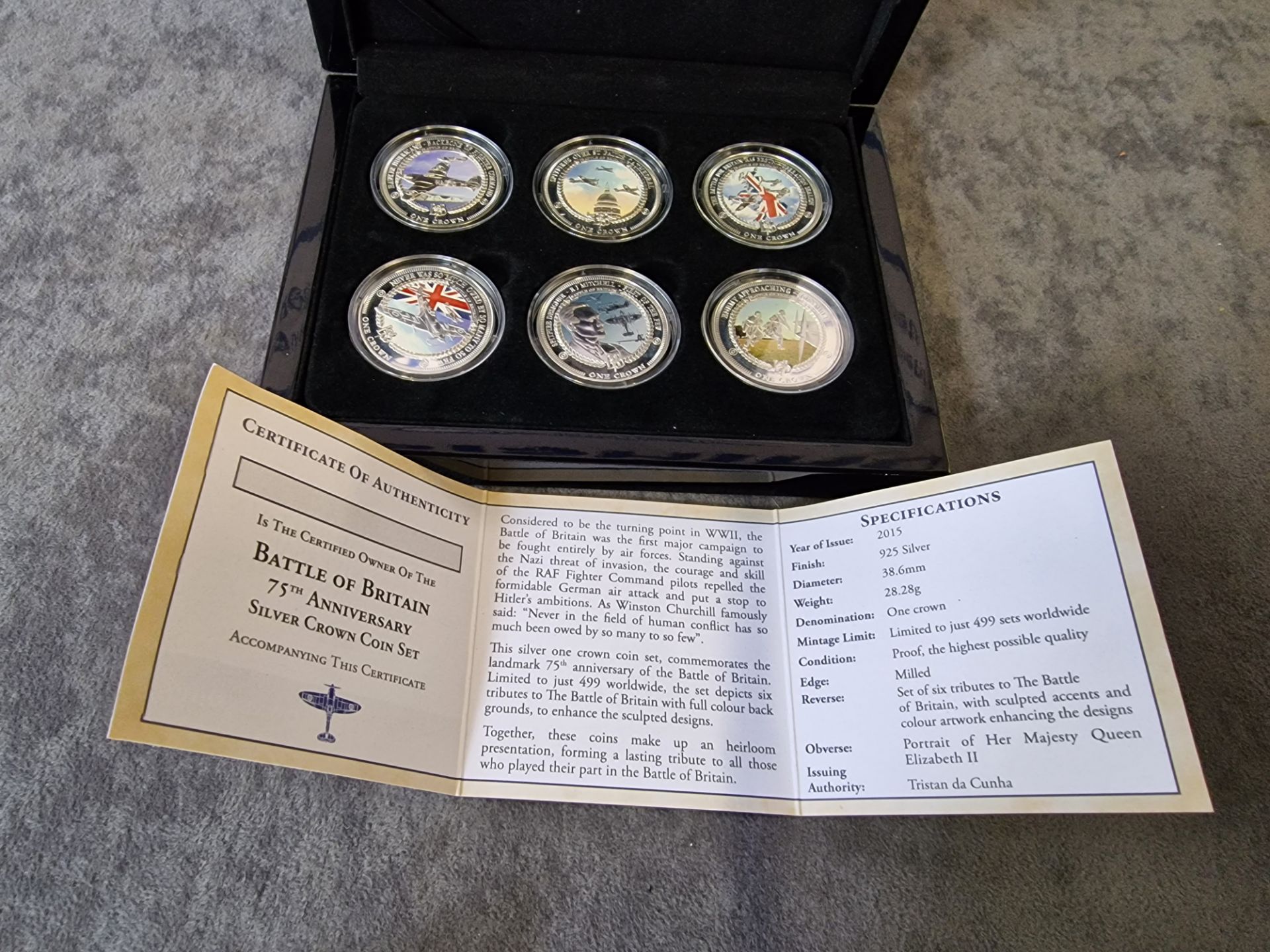 The Bradford exchange Battle of Britain 75th Anniversary silver crown coin set with certificate of - Bild 6 aus 6