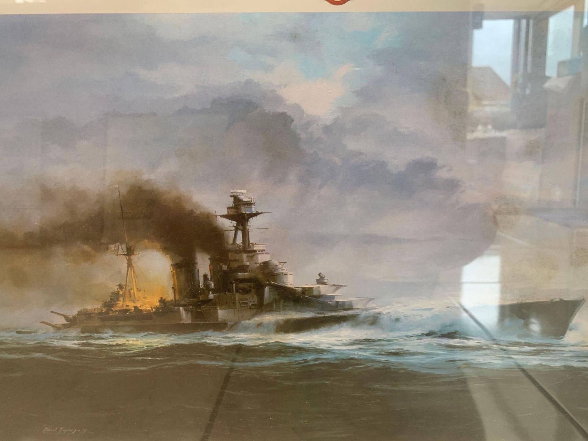 Robert Taylor First Edition Print The Last Moments Of HMS Hood Signed By Lieutenant Ted Briggs RN - Bild 2 aus 7