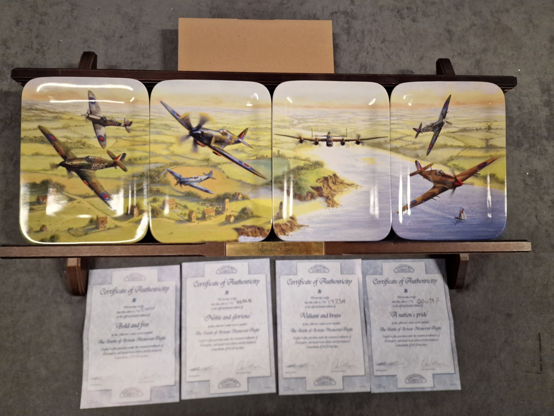4 X Fine Porcelain The Battle Of Britain Memorial Flight Davenport Commemorative Wall Plates 9”