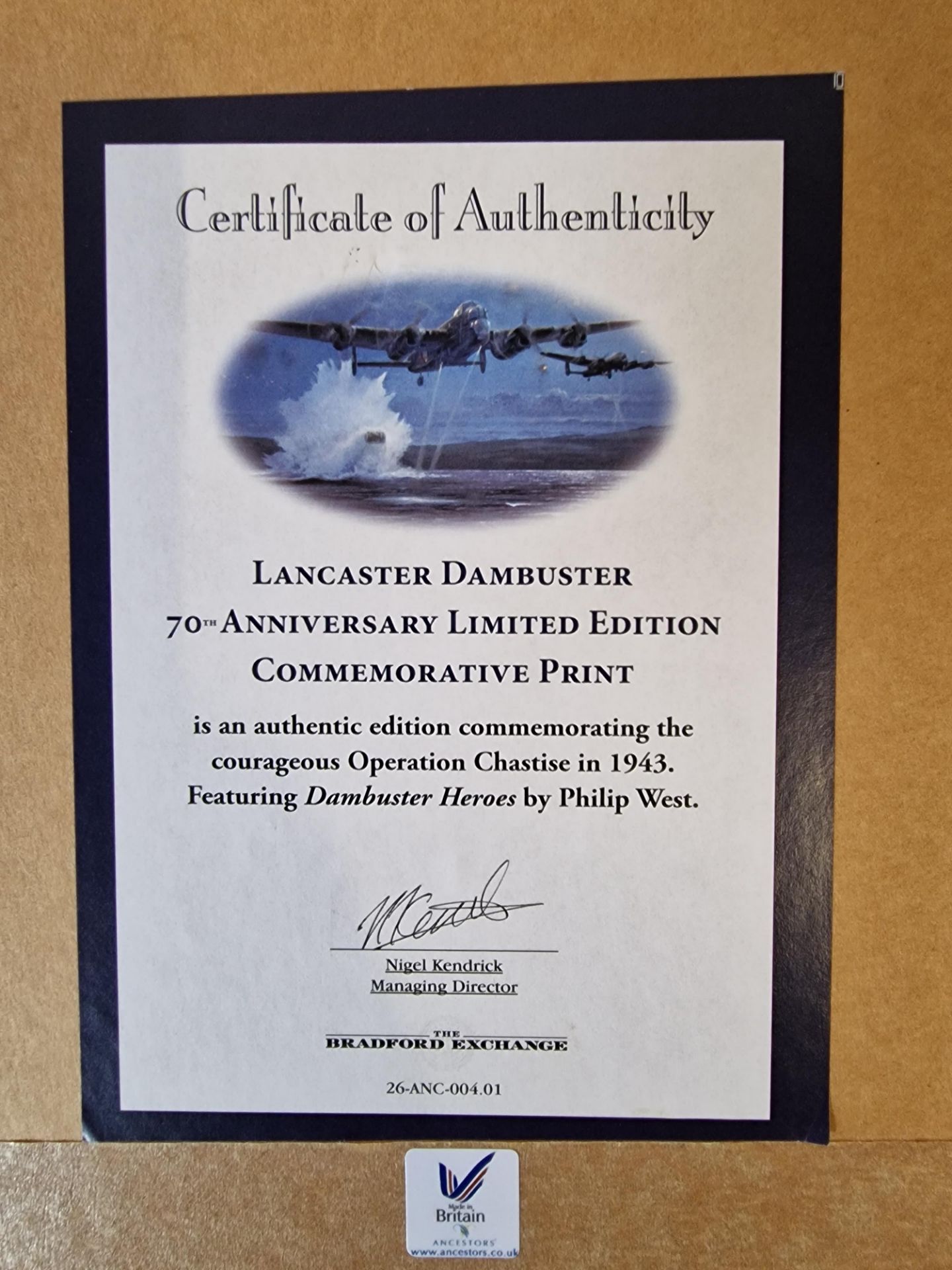 Lancaster Dambusters Commemorative Print Limited To 4999 Editions With Artwork By Philip West. The - Bild 6 aus 8