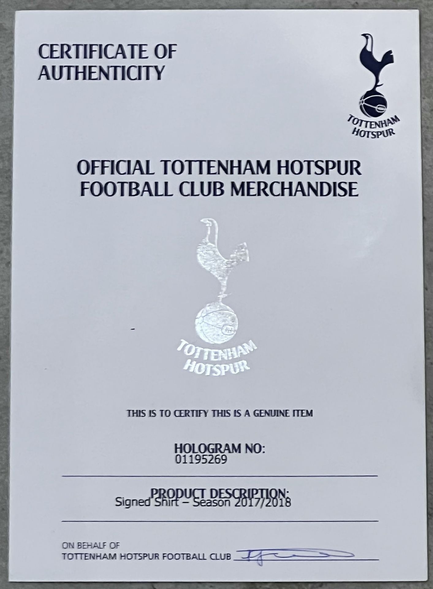 Authentic Tottenham Hotspur hand signed shirt display from the season 2017-18. The 17 signatories - Image 10 of 12