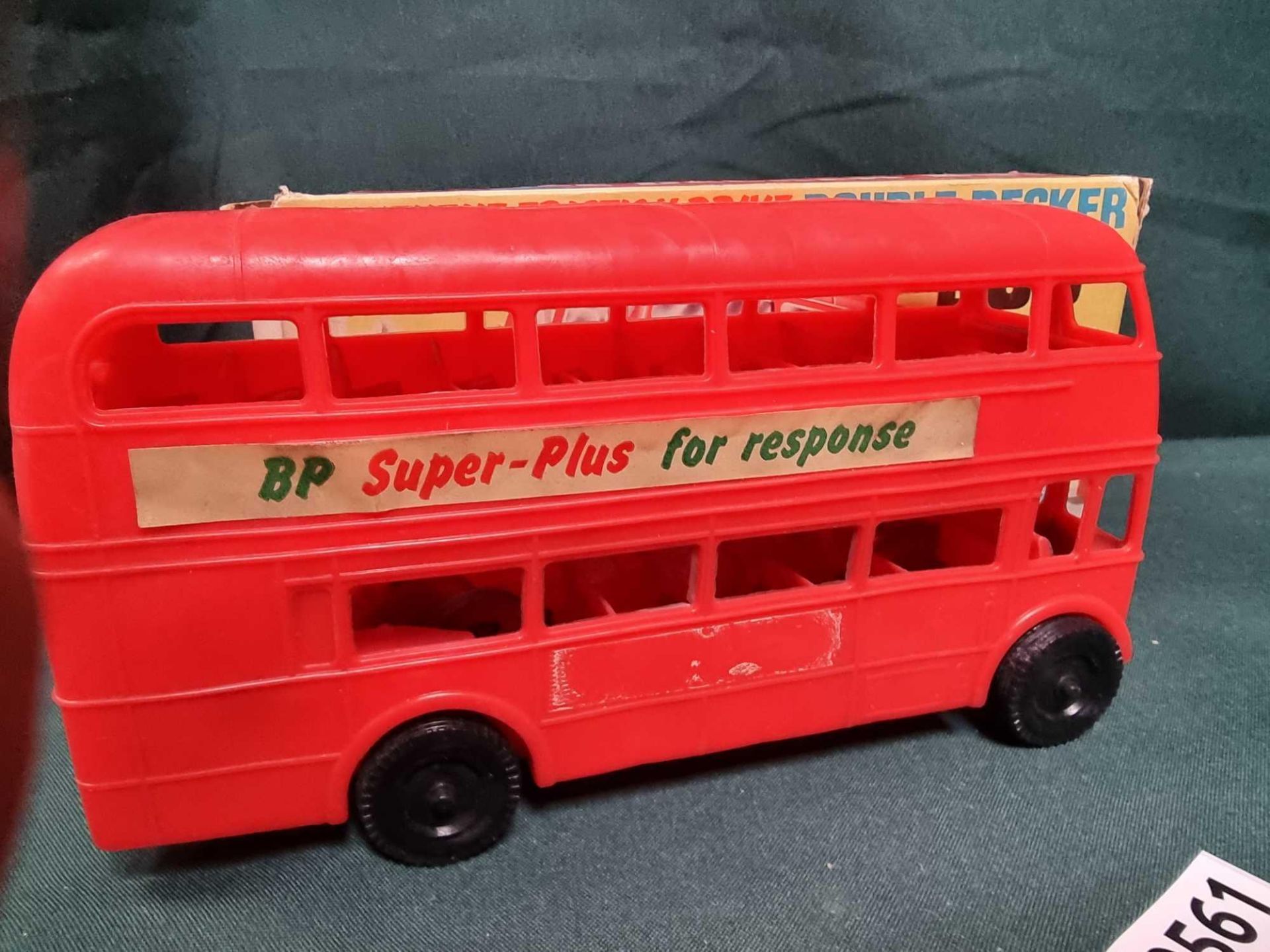 Poplar Plastics Polythene Friction Drive Double Decker Bus In Box Made In England With Original Box - Image 4 of 4