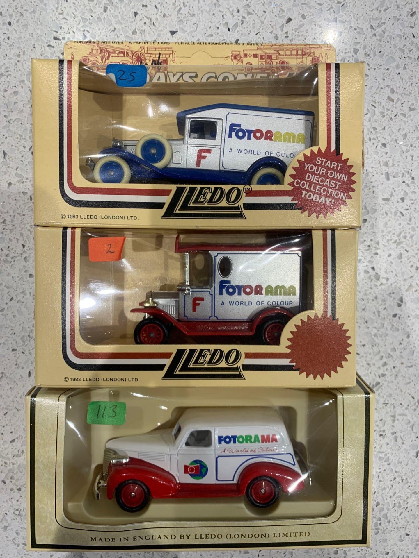 3 X Lledo Days Gone By Made In England Fotorama A World Of Colour Delivery Van 1/43 Scale - Image 2 of 5