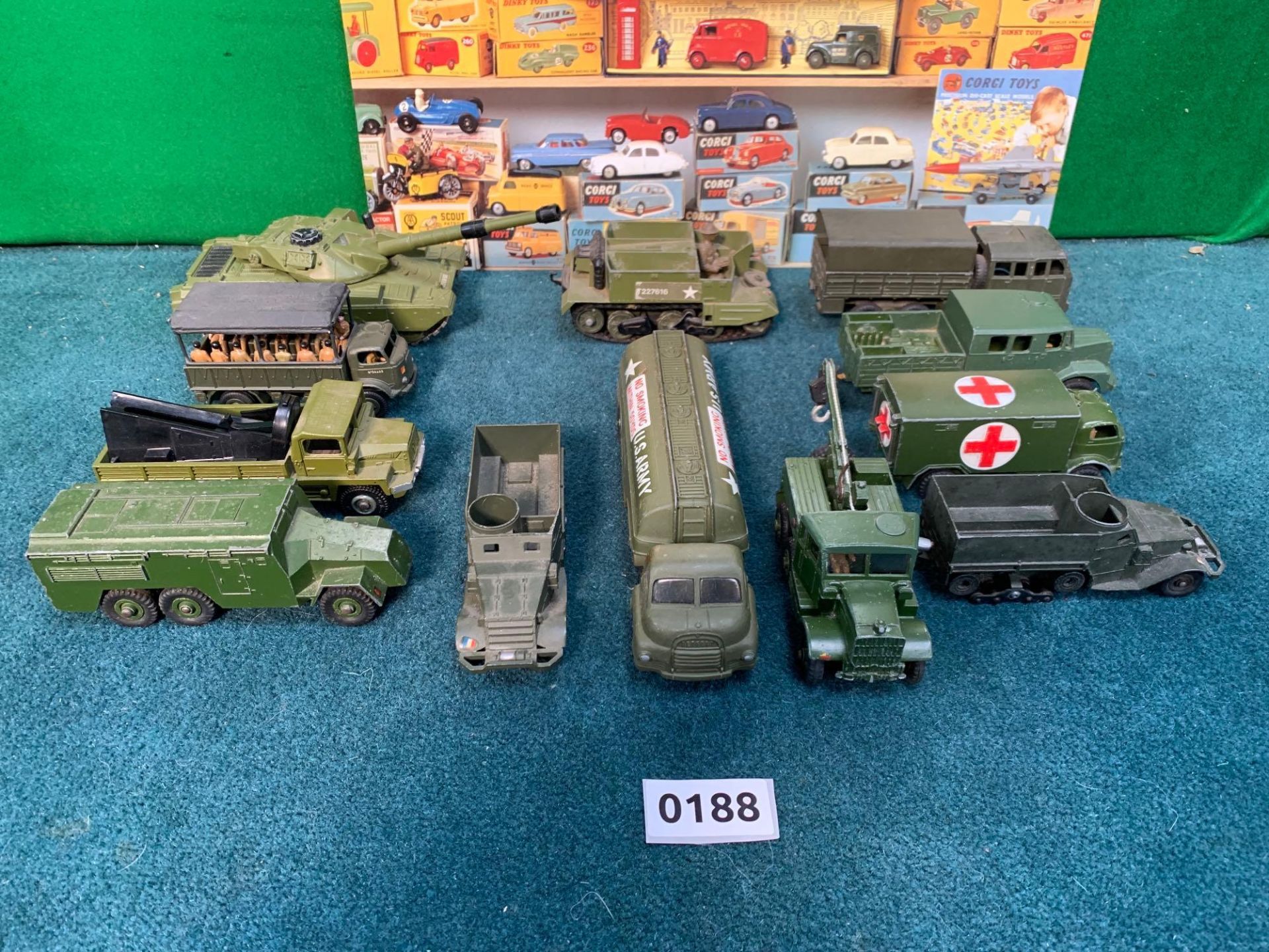 A Selection Of Dinky Military Vehicles To Include Various Tanks, Recovery Trucks, Medical And