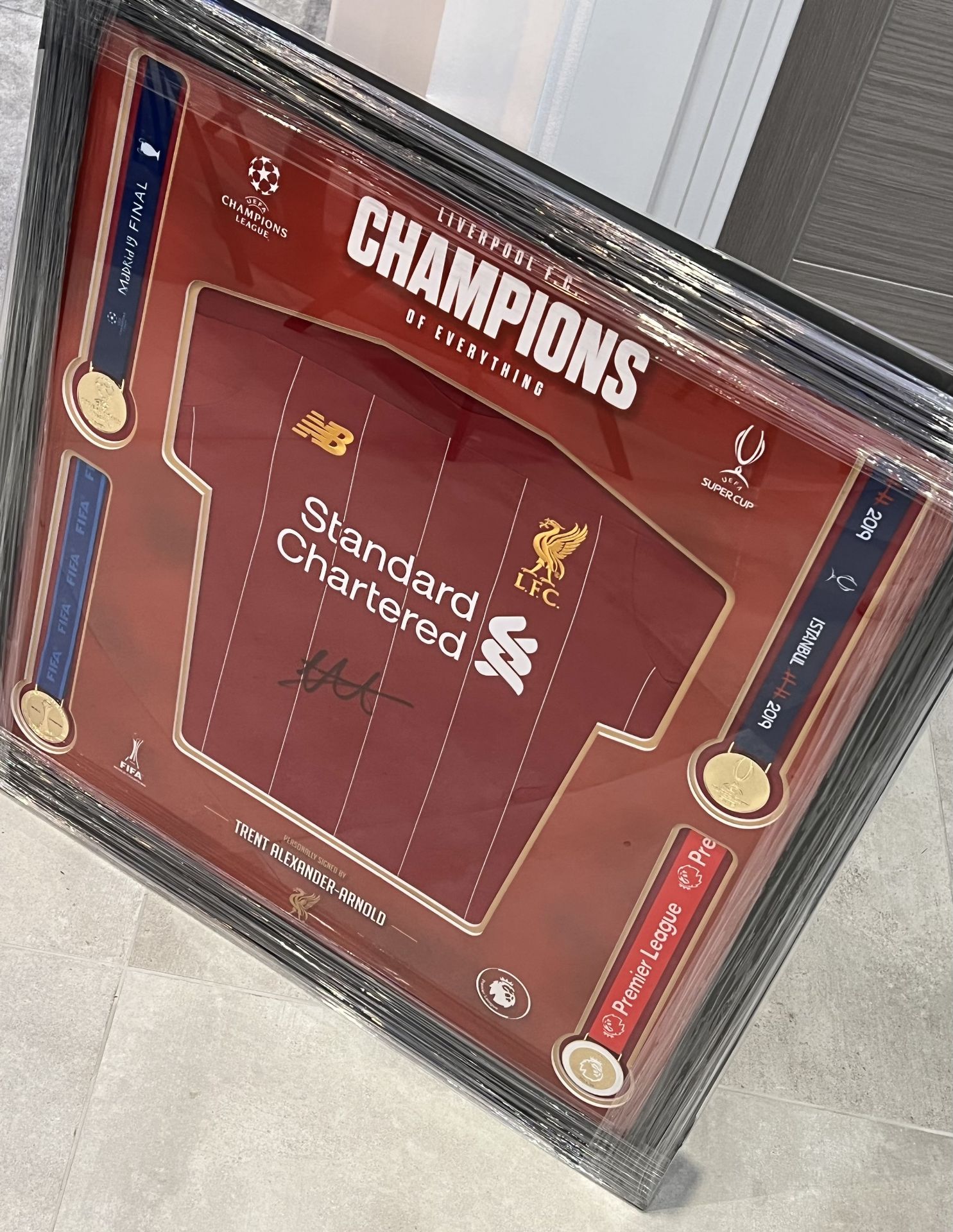Trent Alexander-Arnold hand Signed Liverpool Champions framed football shirt with inset winners - Image 2 of 6