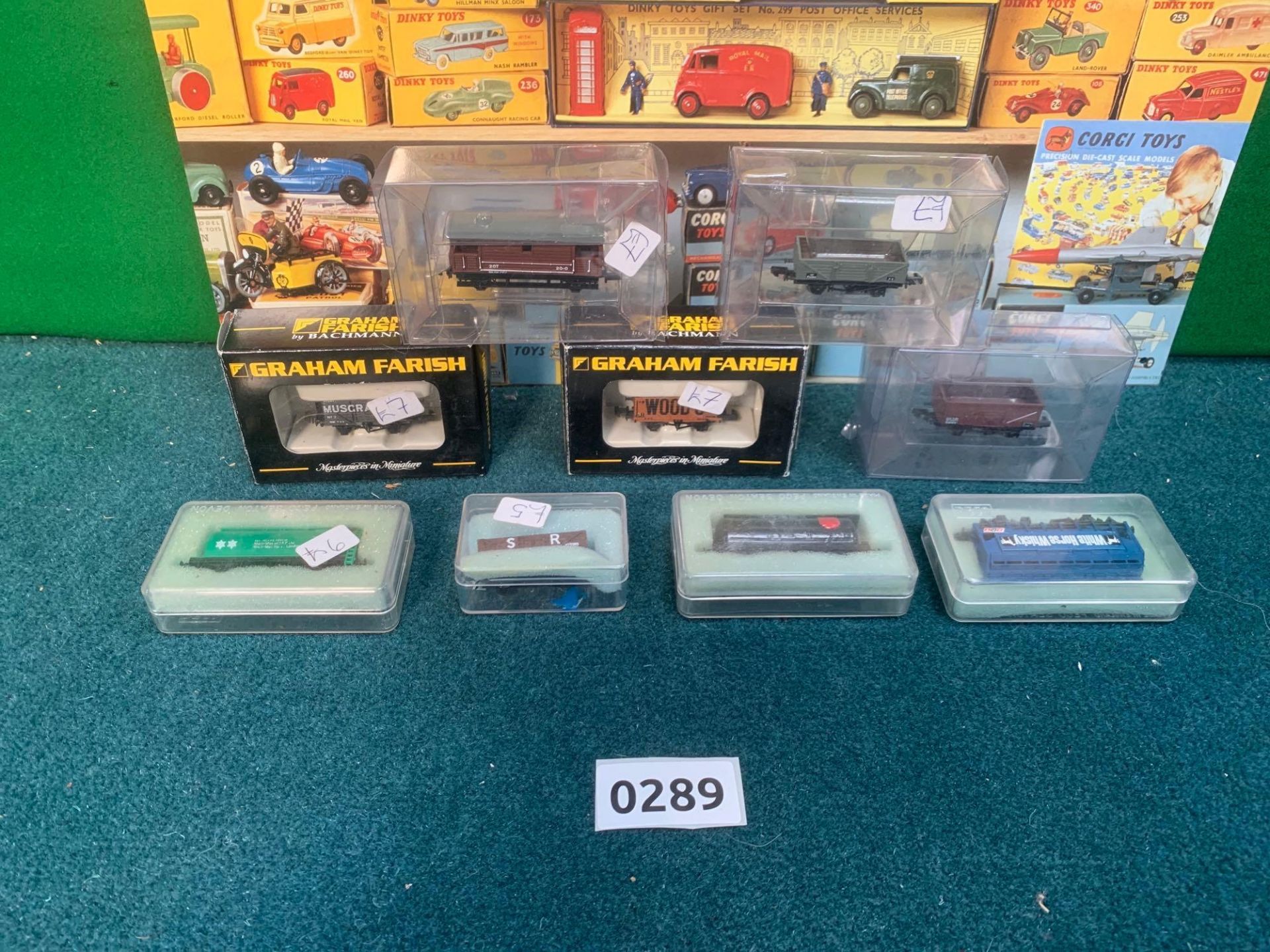 9 X Miniature Railway Models Includes Graham Farrish Models And PECO Models Carriageways Trains