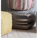 Tivoli Pouffe Grey On-Trend Monochrome Pouffe With All Over Ombre Effect Beautifully Detailed And