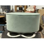 Velvet Ovoid Mint Foot Stool Small Damage To Base 80 x 45 x 46cm (ST17) This Item Is Either Ex