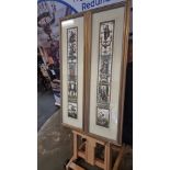 A Set Of 2 X Framed Prints Of Renissance Figures 35 X 115cm (A18)