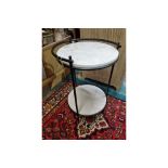 Marisa Marble Two Tier Side Table On Black Metal Frame W 370mm H 550mm SR114 This Item Is Either