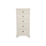 Laura Ashley Gabrielle Dove Grey 5 Drawer Tall Chest Boasting Classic French Design With A Hand