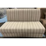 Dreamworks Metz 140cm Cream Beige Stripe Upholstered Double Sofabed UK made part of the