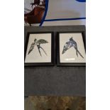 2 x Elegant Clutter Framed Wall Art Depicting A Swallow This Item Is Either Ex Showroom/Display Or