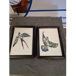 2 x Elegant Clutter Framed Wall Art Depicting A Dove And A Swallow This Item Is Either Ex Showroom/