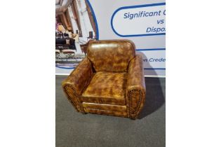 Balmoral Leather Armchair An Instant Classic, The Balmoral Vintage Upholstered In Tabac 100% Leather