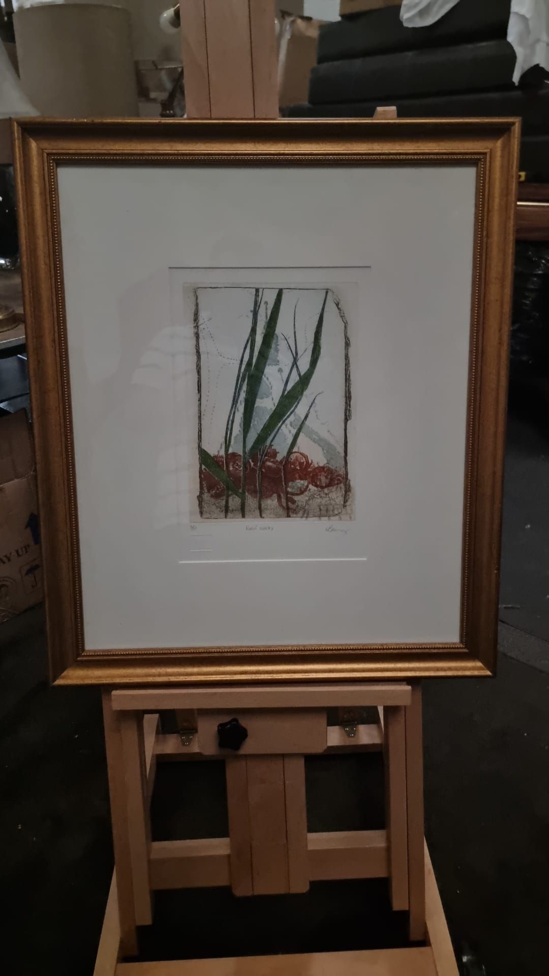 Framed Artwork Reed Works Limited Edition 3 Of 6 By Lynn Bailey (British) Monogram And Signed 59 X - Bild 2 aus 3