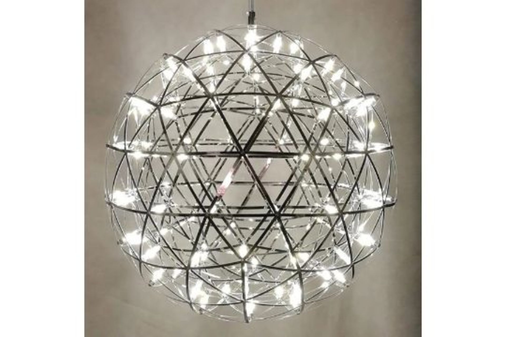 Starburst Hanging Pendant 80cm Diameter x 92 Lights With Its Chrome Bodied Spherical Globe And