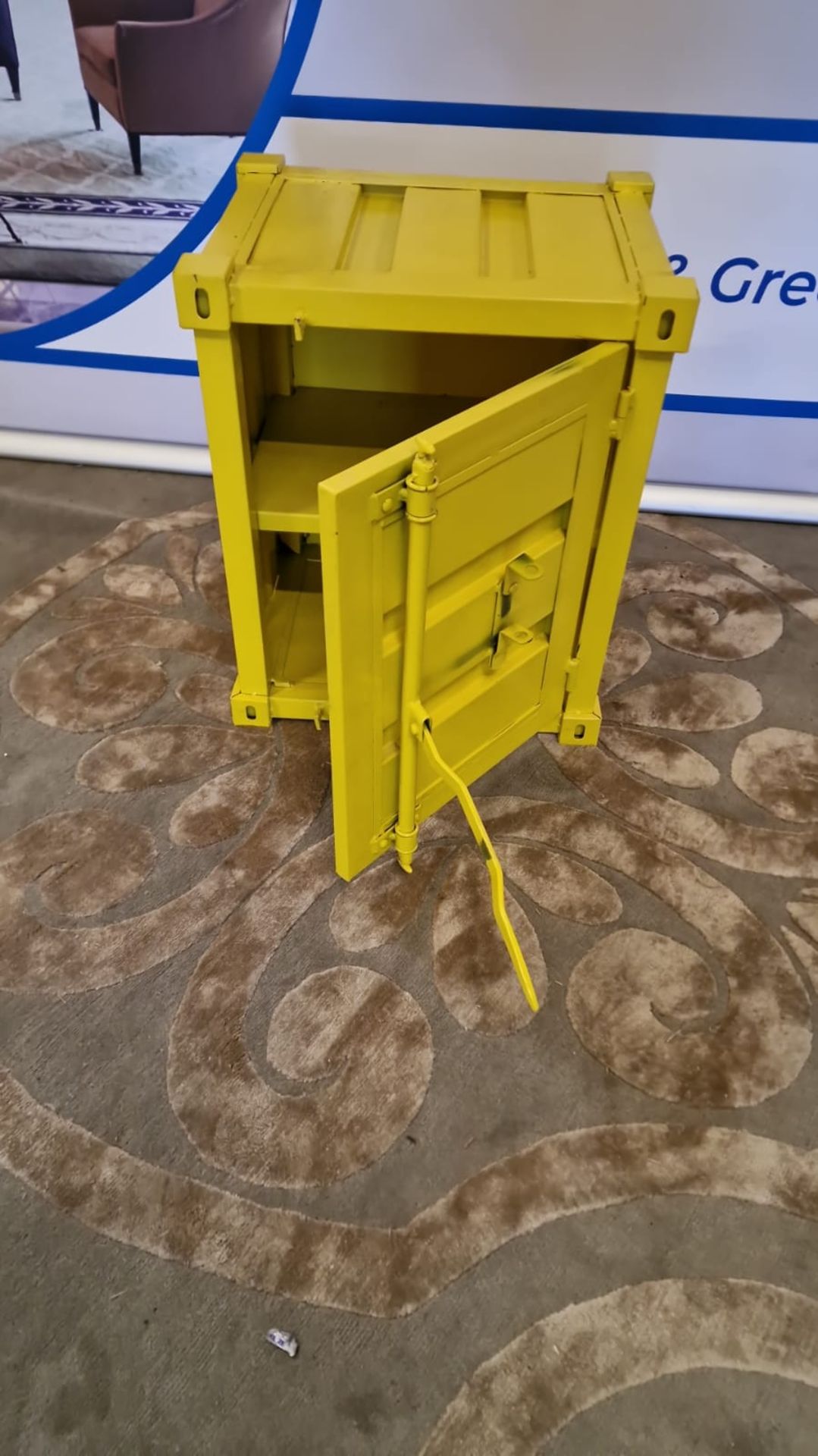 Yellow Shipping Container Bedside Cabinet This Bedside Cabinet Is In An Industrial Shipping