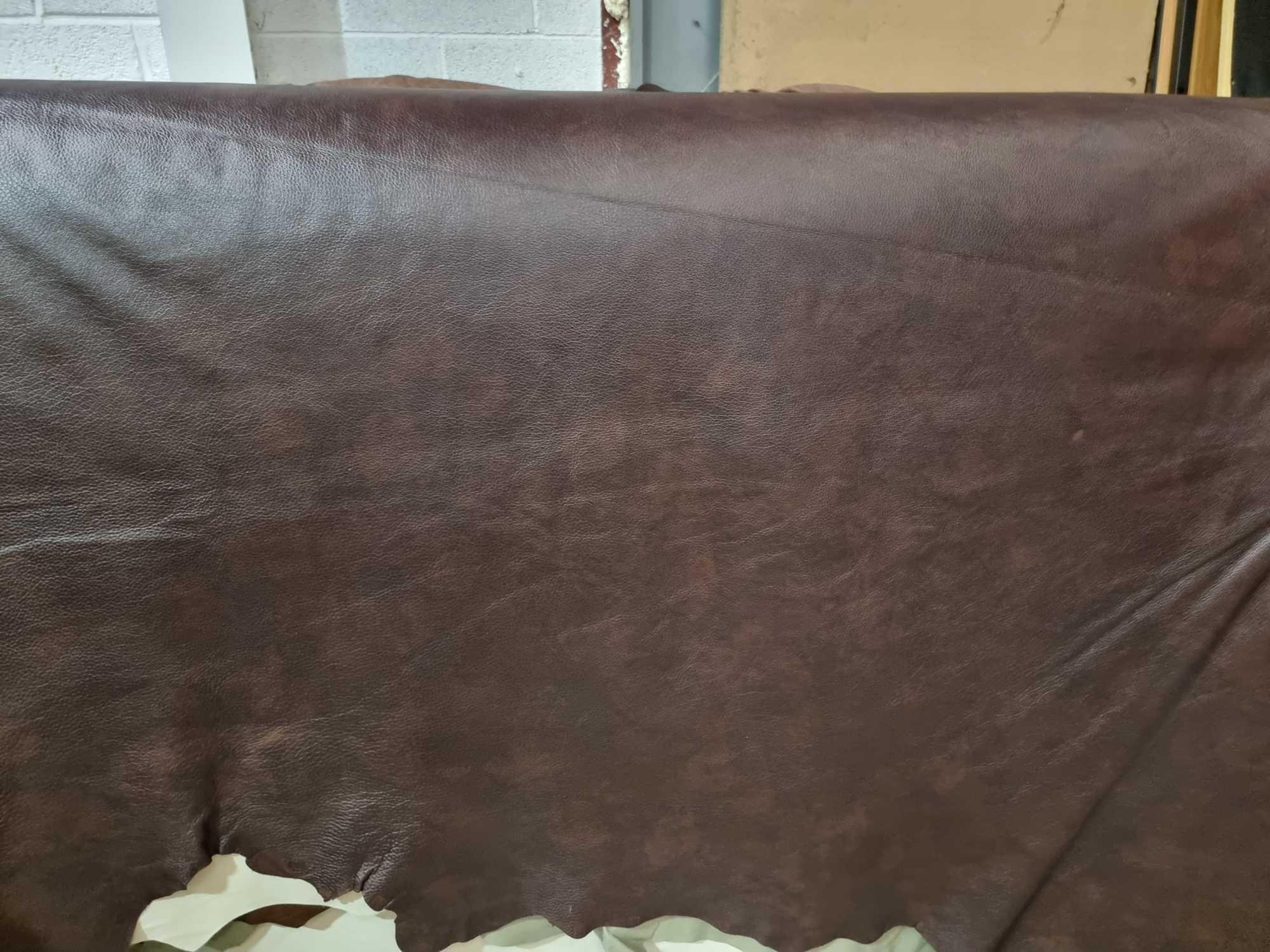Chocolate Leather Hide approximately 3 6M2 2 x 1 8cm ( Hide No,189)