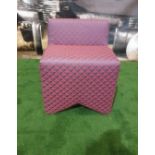 Designer Inspired Low Level Chair In Blue & Pink Patterned Upholstery 50 x 33 x 64cm (ST37) This