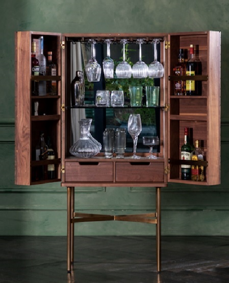 Benwest Cocktail Cabinet- A Capacious And Stylish Cocktail Cabinet Featuring Solid Black American - Image 4 of 4