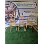 3 x Hudson Natural wooden dining chairs with Spindle back