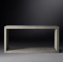 Cela Grey 67 Shagreen Console Table Crafted Of Shagreen Embossed Leather With The Texture Pattern