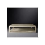 Cela Cream White 55 Shagreen Rectangular Coffee Table Crafted Of Shagreen Embossed Leather With