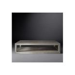 Cela Grey Shagreen 67 Rectangular Coffee Table Crafted Of Shagreen Embossed Leather With The Texture