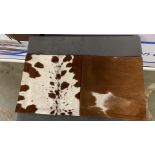 A Pair Cushion Cowhide Leather Cushion Cover 100% Natural Hide Handmade Cover With A Red Velour Back