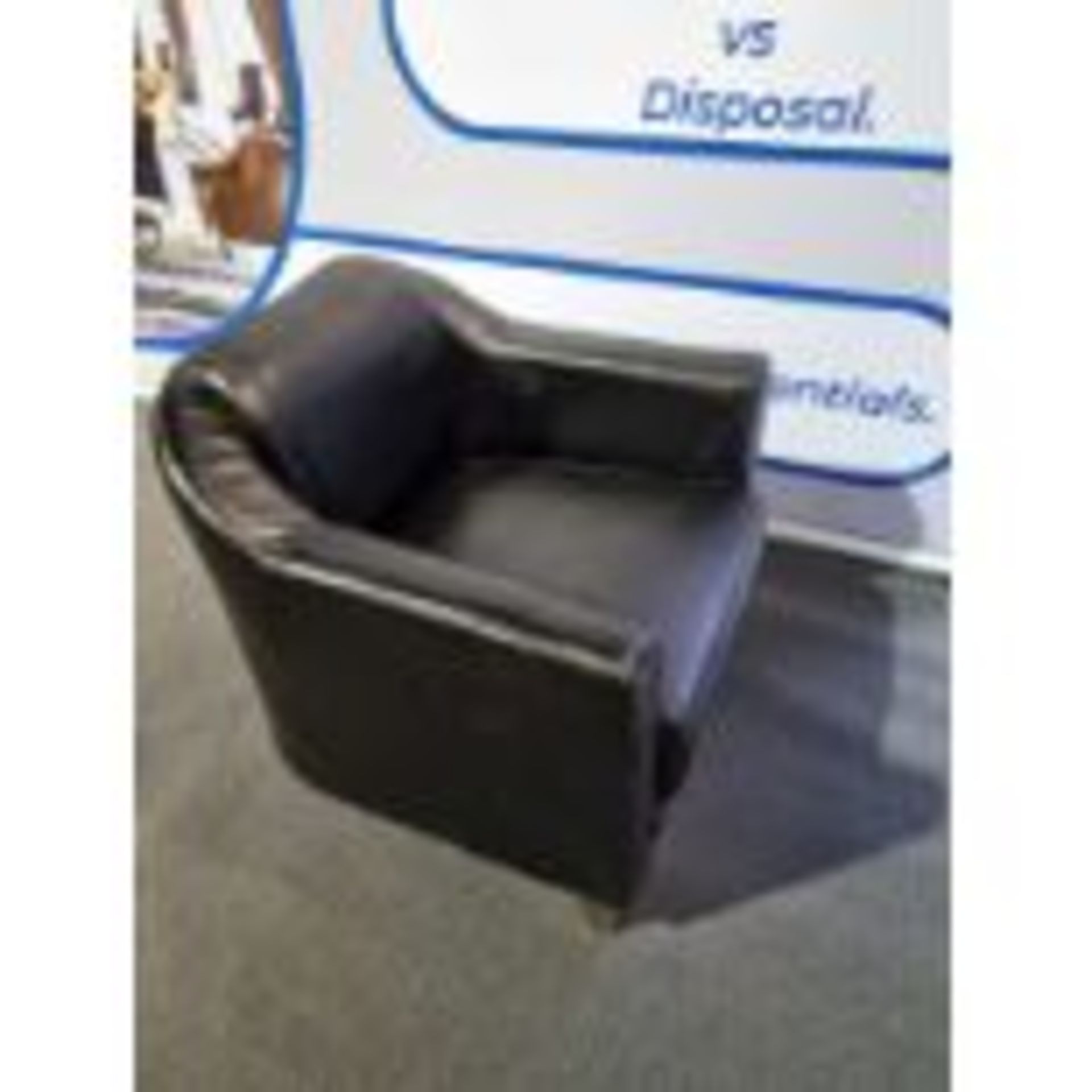 Deco Chair Black Leather This Art Deco Inspired Armchair Creates The Atmosphere Of An English - Image 2 of 3