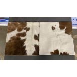 A Pair Cushion Cowhide Leather Cushion Cover 100% Natural Hide Handmade Cover With A Champagne