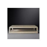 Cela Cream White Shagreen 67 Rectangular Coffee Table Crafted Of Shagreen Embossed Leather With