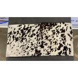 A Pair Cushion Cowhide Leather Cushion Cover 100% Natural Hide Handmade Cover With A Black Velour